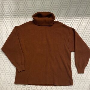 Free People Long Sleeve Slouchy oversized Ribbed Tunic Sweater turtleneck